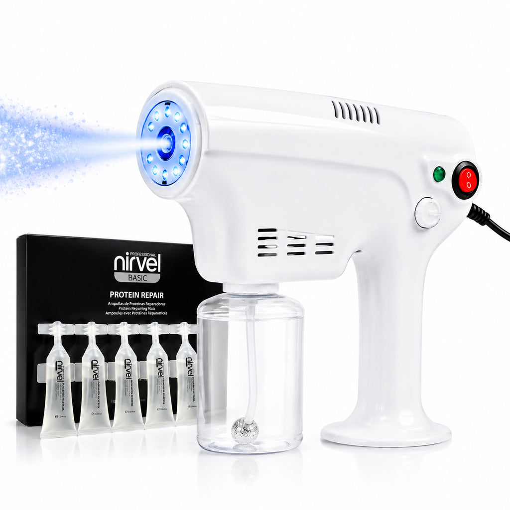 Pistola Pulverizadora Nanotecnología Capilar + 10 Proteínas Reparadoras