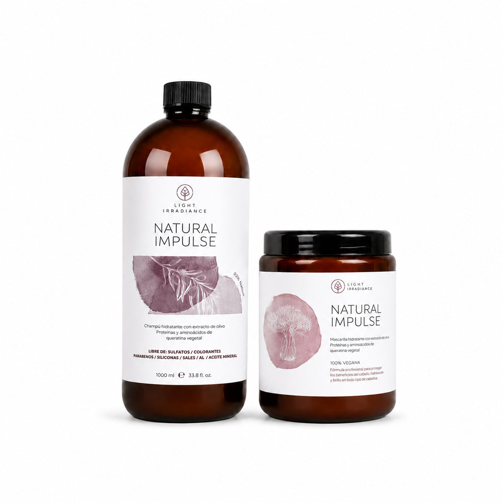 KIT Post Alisado Champú y Mascarilla Natural Impulse 1L (Sin Sulfatos)