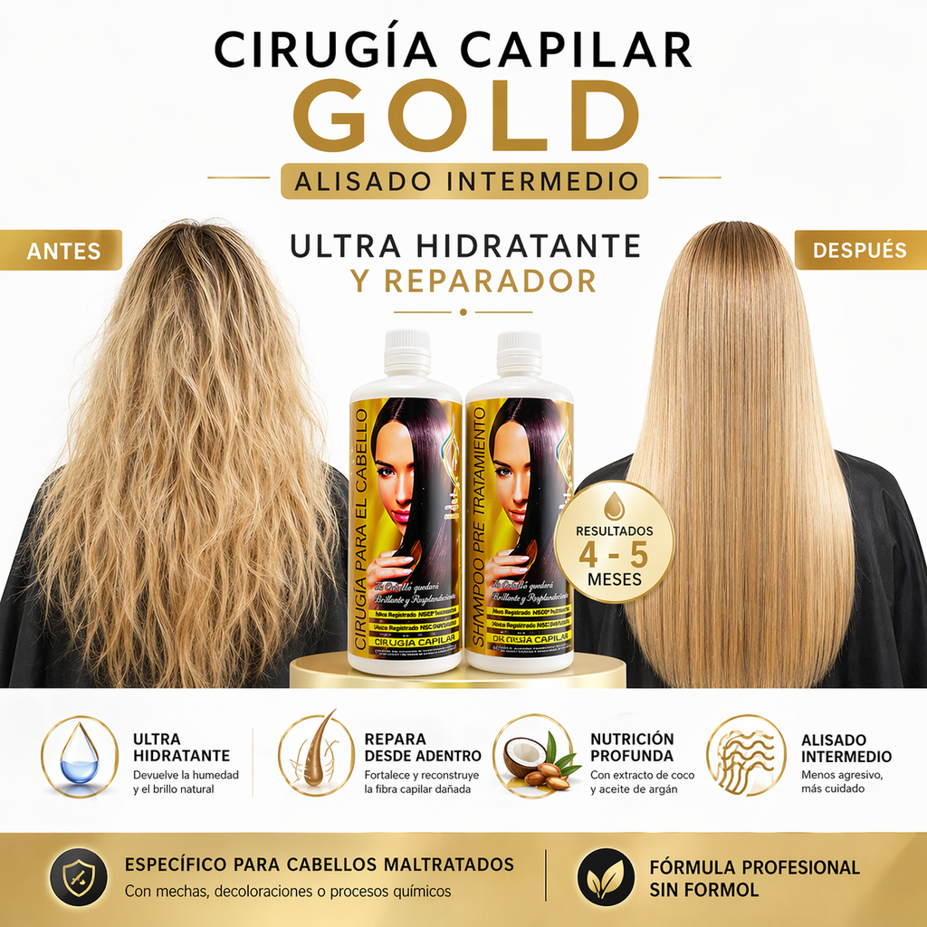 KIT Cirugía Capilar GOLD KeraFruit 1L (Reparador)