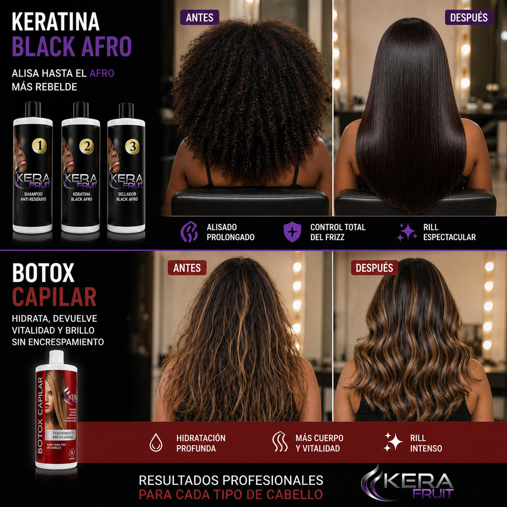 COMBO Keratina Black Afro + Botox Capilar