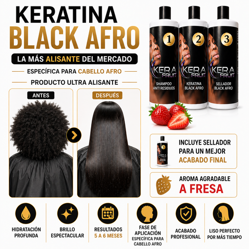 COMBO Keratina Black Afro + KIT Post Alisado