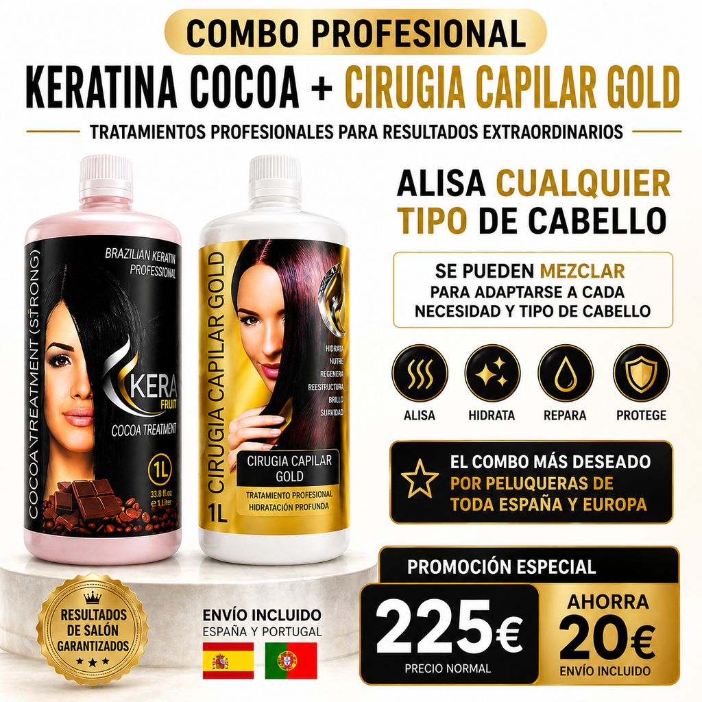 Combo Keratina Cocoa + Cirugía Capilar GOLD