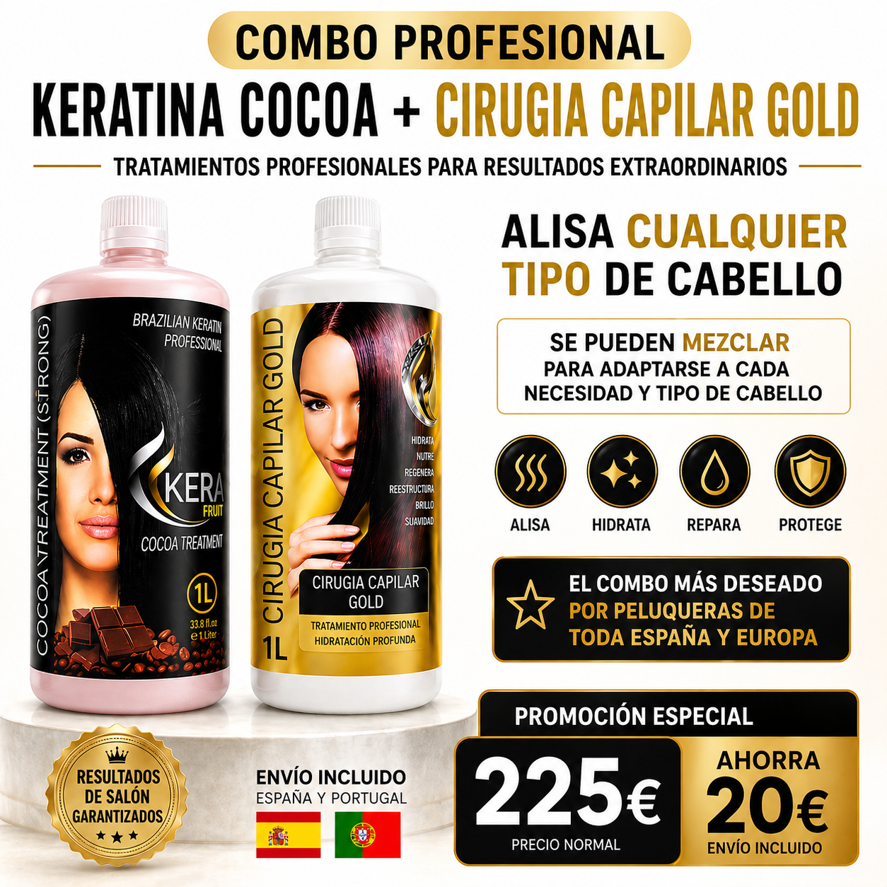 Combo Keratina Cocoa + Cirugía Capilar GOLD