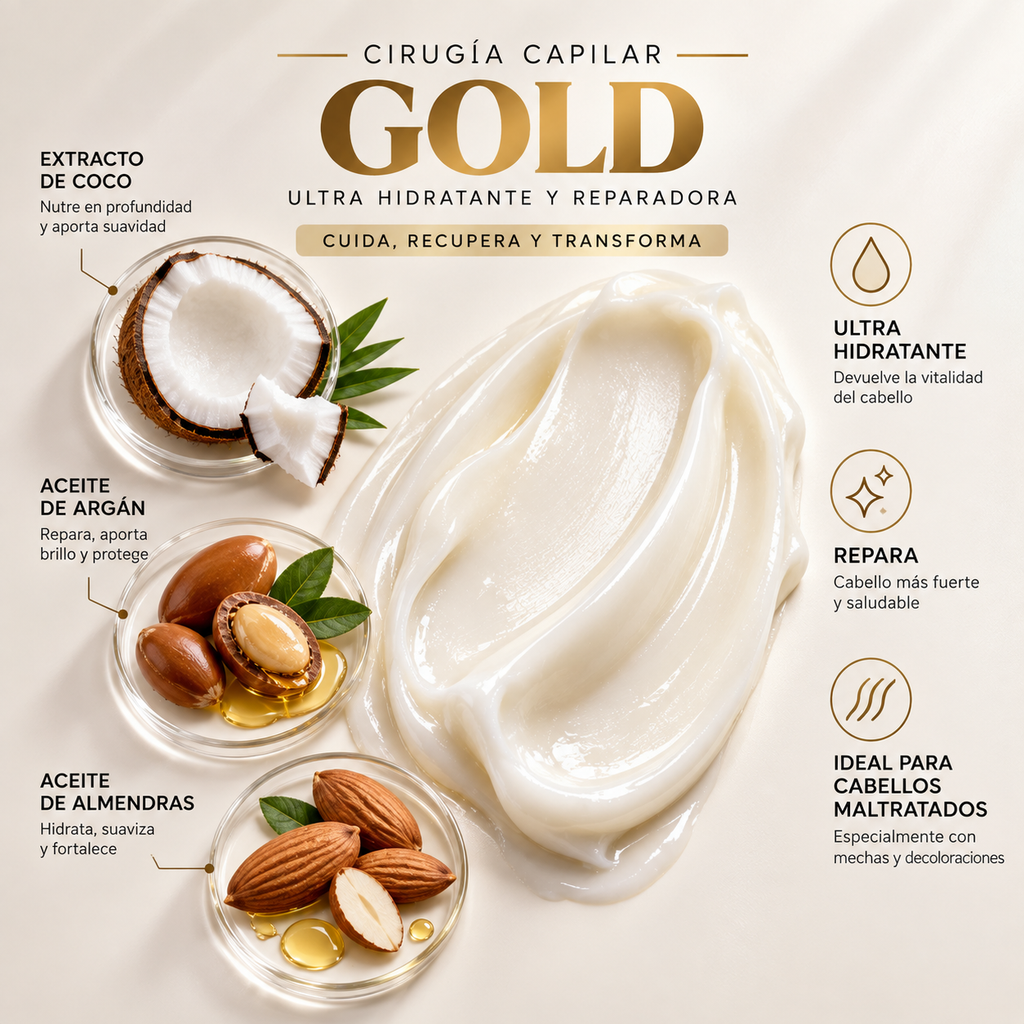 Combo Cirugía Capilar GOLD 1L + KIT Post Alisado (Cabello Maltratado)