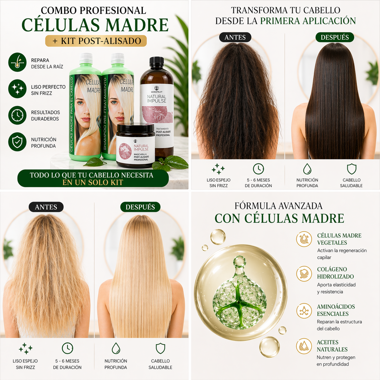 Kit de Alisado de Células Madre KeraFruit (Colágeno)